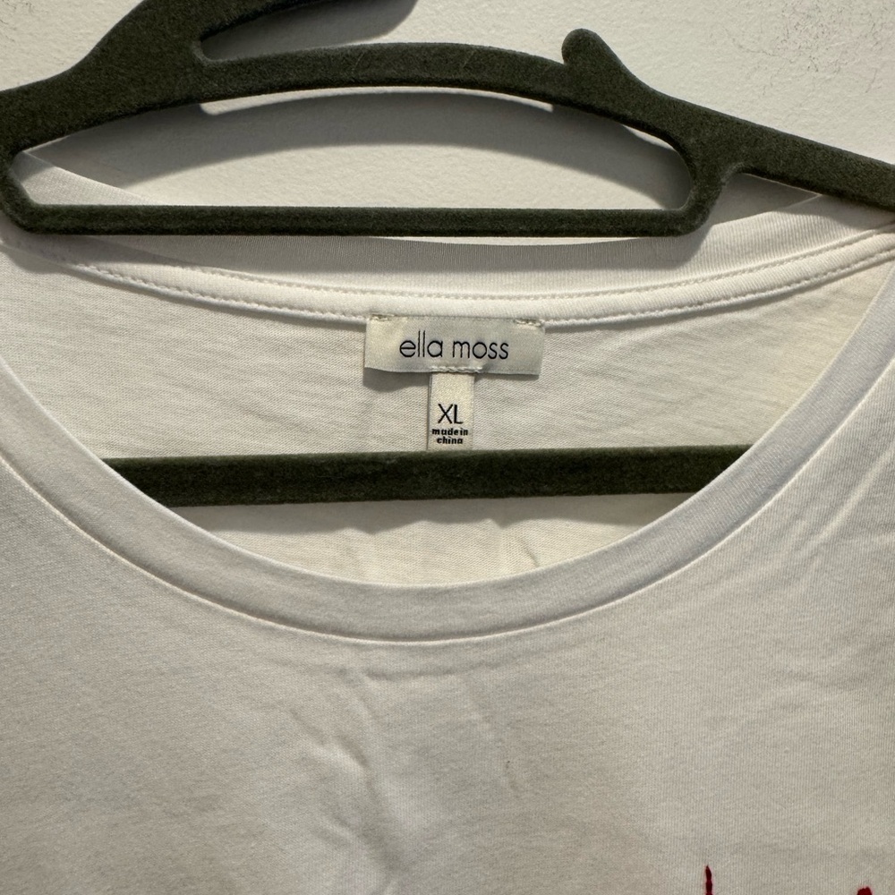 Ella Moss Embroidered Crewneck short sleeve tee - Picture 2 of 6